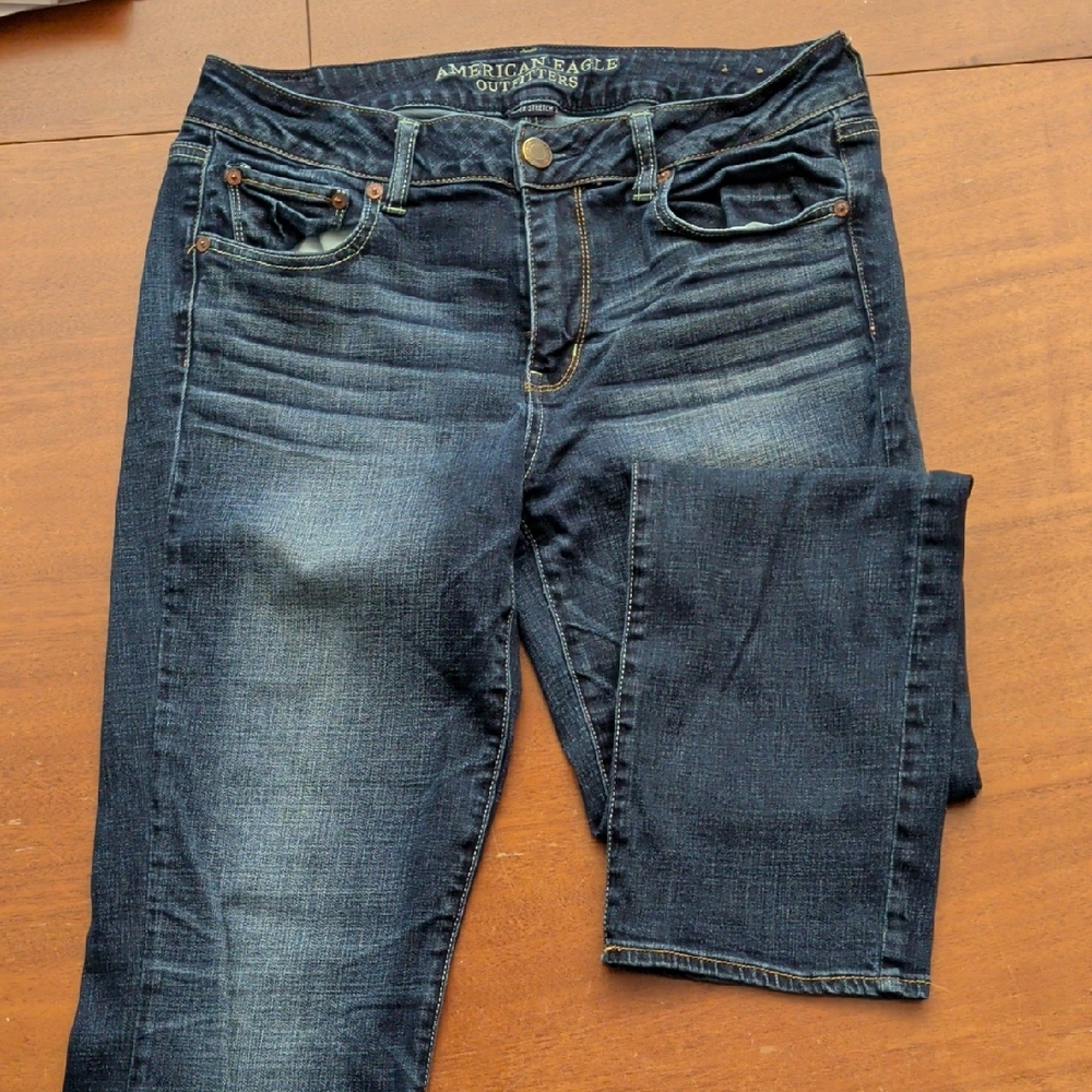 American Eagle Outfitters Women's Dark Blue Skinny Jeans